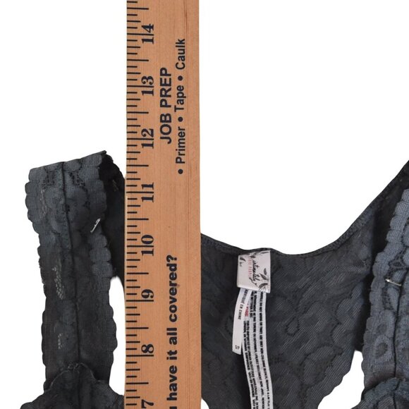 Free People Intimates From Under Lace Racerback Bralette Black Gray Floral S/P - Picture 4 of 6